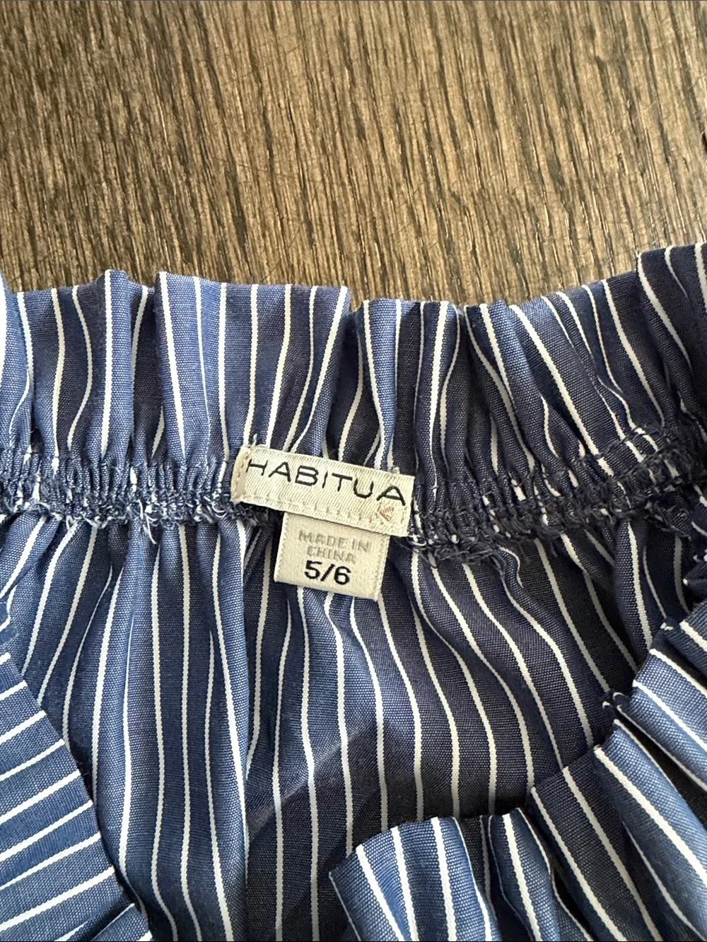 Habitual Kids Blue and White Striped Smocked Dress - size 5/6